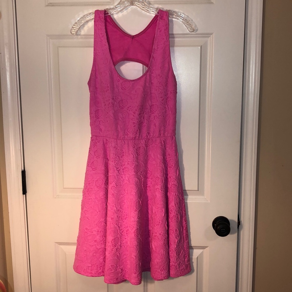 Pink dress with lace texture
